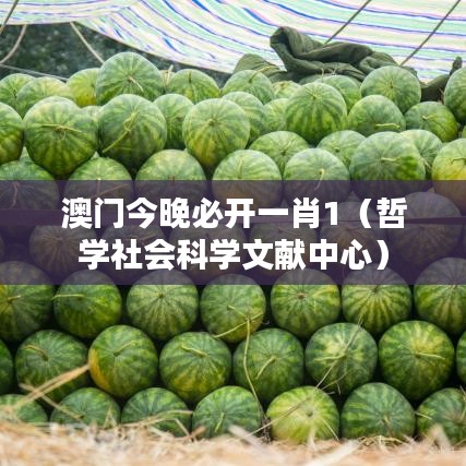 澳门今晚必开一肖1（哲学社会科学文献中心）