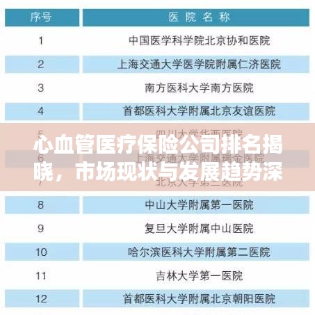 心血管医疗保险公司排名揭晓，市场现状与发展趋势深度剖析