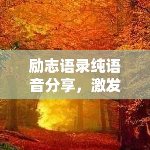 励志语录纯语音分享，激发你向上的声音