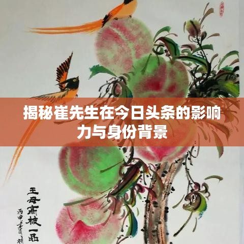 揭秘崔先生在今日头条的影响力与身份背景