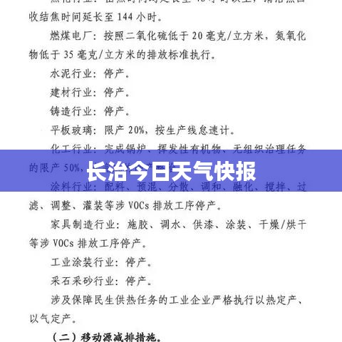 长治今日天气快报