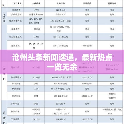 沧州头条新闻速递，最新热点一览无余