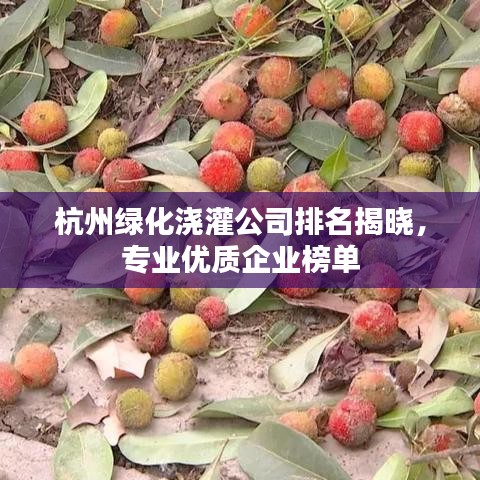 杭州绿化浇灌公司排名揭晓，专业优质企业榜单