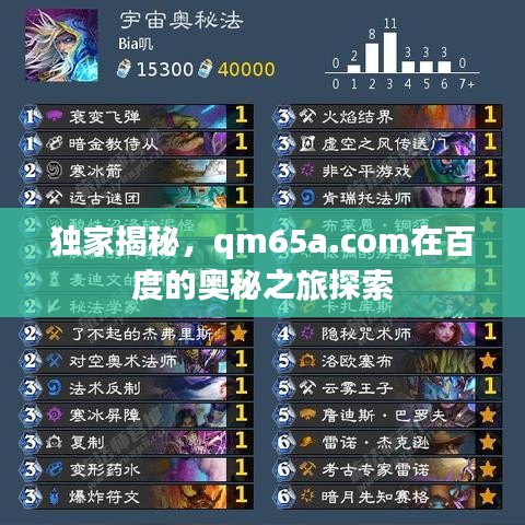 独家揭秘，qm65a.com在百度的奥秘之旅探索