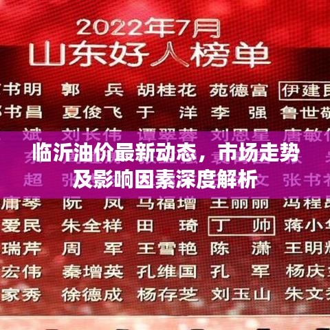 临沂油价最新动态，市场走势及影响因素深度解析