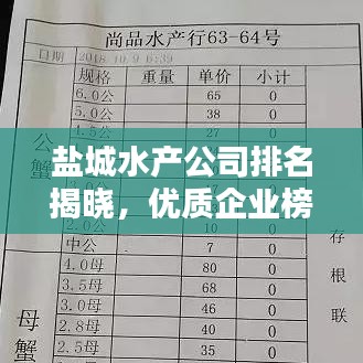 盐城水产公司排名揭晓，优质企业榜单不容错过！