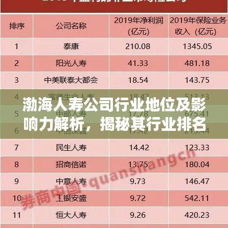 渤海人寿公司行业地位及影响力解析，揭秘其行业排名与深远影响力